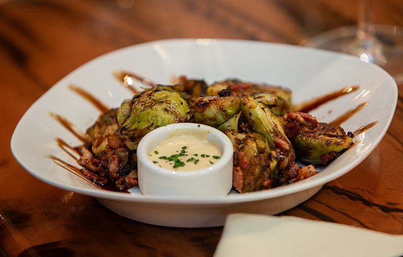 Brussels sprouts with balsamic glaze